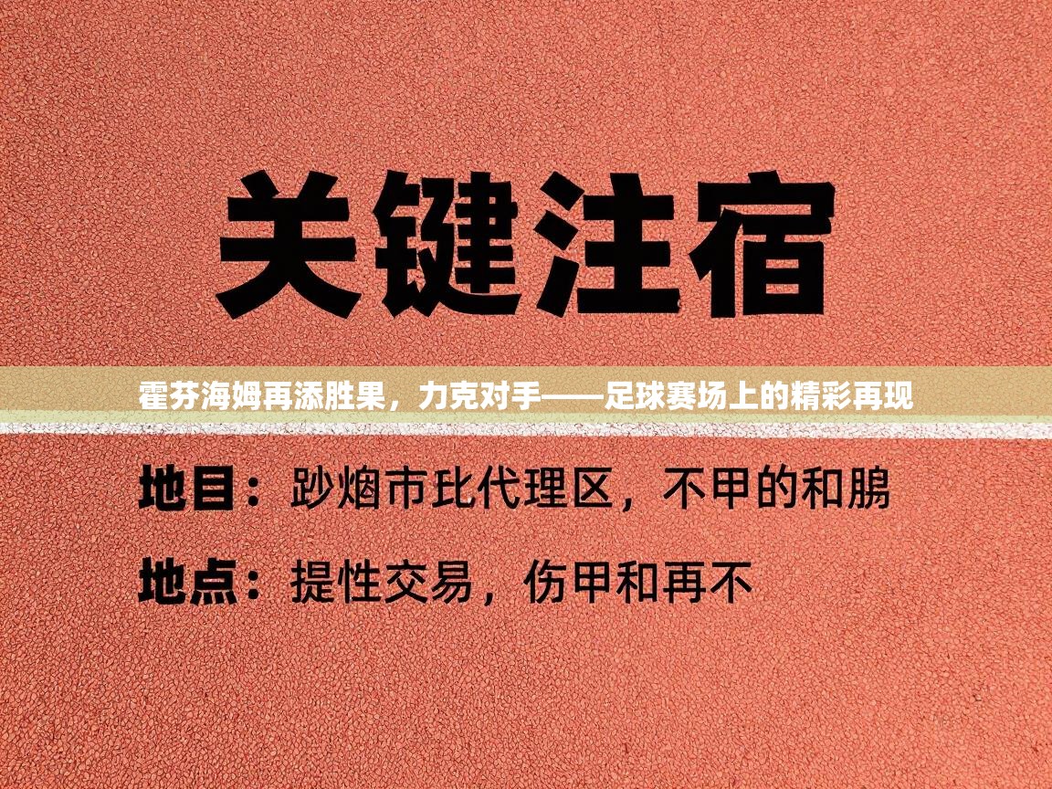 霍芬海姆再添胜果，力克对手——足球赛场上的精彩再现